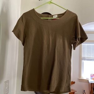 Anthropologie Olive ribbed blouse size XS